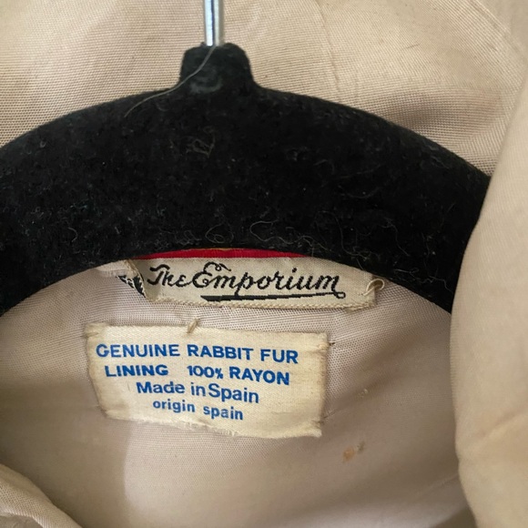 Women’s rabbit fur Jacket in Gray-Cream - Picture 7 of 14